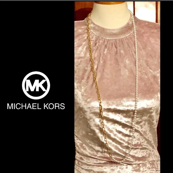 MICHAEL KORS MULTI LENGTH PEARL GOLD LINK CHAIN - Picture 4 of 6
